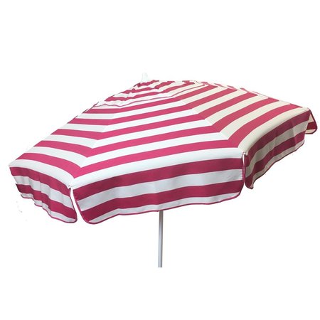 GAN EDEN Italian 6 ft. Umbrella Acrylic Stripes Pink And White - Patio Pole GA74881